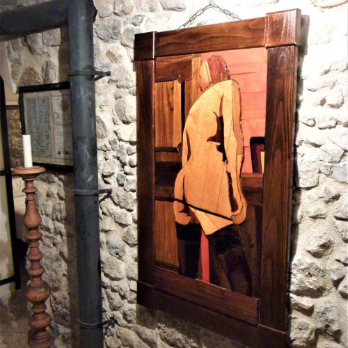 Quadro in legno arte moderna L'Amante Svogliata Quadro in legno L'Amante Svogliata - ambientato 2