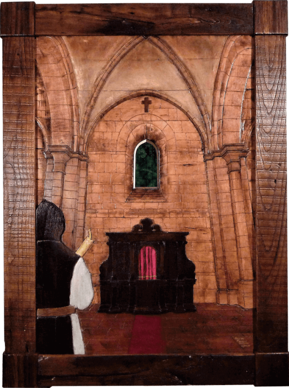 Quadro in legno Notte di Natale all'Abbazia vista frontale