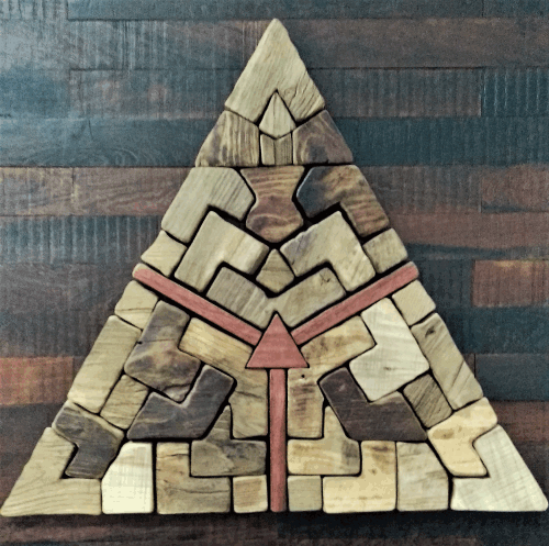 Quadro in legno Tritticus Universi - La Compiutezza dettaglio Quadro in legno Tritticus Universi - La Compiutezza dettaglio