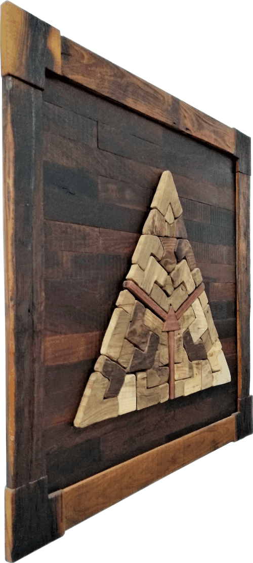 Quadro in legno Tritticus Universi - La Compiutezza vista laterale Quadro in legno Tritticus Universi - La Compiutezza vista laterale