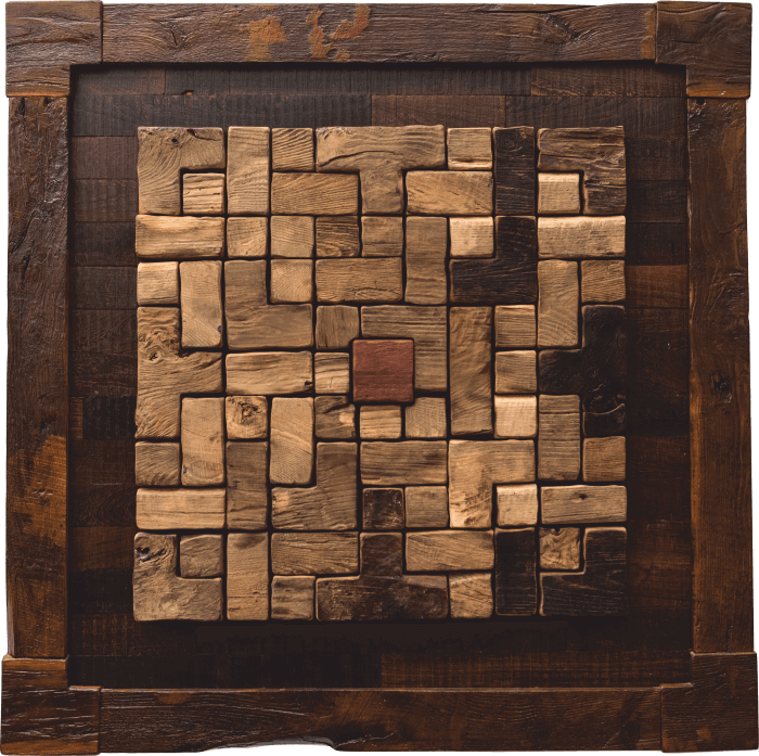 Quadro in legno Tritticus Universi il Divenire - vista frontale Quadro in legno Tritticus Universi il Divenire - vista frontale